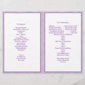 Hochzeitsprogramm für lila Hydrangea-Vorlagen (Rückseite)
