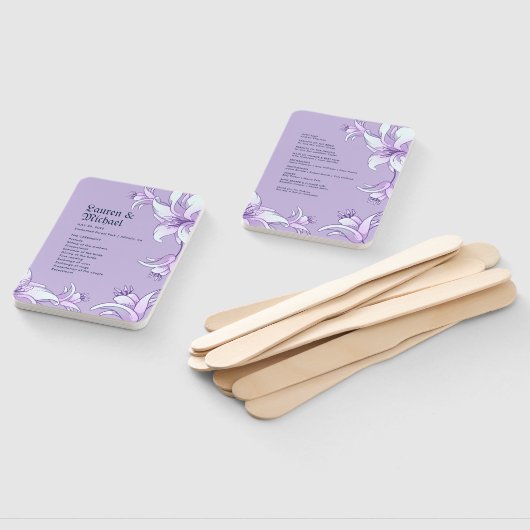 Hochzeitsprogramm für lila Lily Blume Fächer (Non-assembled)