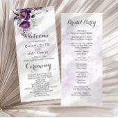 Hochzeitsprogramm für lila Peonies Einladung