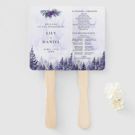 Hochzeitsprogramm für lila Pinienwälder Fächer