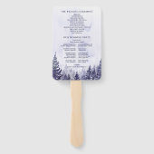 Hochzeitsprogramm für lila Pinienwälder Fächer (Rückseite)