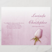 Hochzeitsprogramm für lila Rose (Vorderseite)