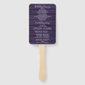 Hochzeitsprogramm für lila rustikale Blumenstrauß Fächer (Rückseite)