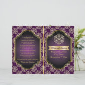 Hochzeitsprogramm für lila Schneeflocken (Stehend Vorderseite)