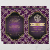 Hochzeitsprogramm für lila Schneeflocken (Vorne/Hinten)