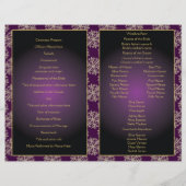 Hochzeitsprogramm für lila Schneeflocken (Rückseite)