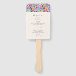Hochzeitsprogramm für lila Stickereien Blume Fächer