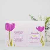 Hochzeitsprogramm für lila Tulpenaquaristik (Stehend Vorderseite)