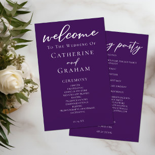 Hochzeitsprogramm für Lila Typografie