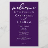 Hochzeitsprogramm für Lila Typografie (Vorderseite)