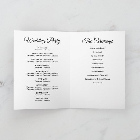 Hochzeitsprogramm für lila und Goldflora Programm (Innenseite)