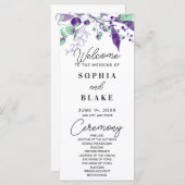 Hochzeitsprogramm für lila und grüne Berries & Grü (Vorne/Hinten)