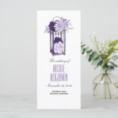 Hochzeitsprogramm für lila und Lavendel-florale La Programm (Stehend Vorderseite)
