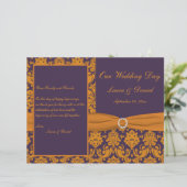 Hochzeitsprogramm für lila und orangefarbene Damas (Stehend Vorderseite)