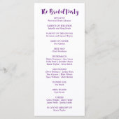 Hochzeitsprogramm für lila und rosa Blume Programm (Rückseite)