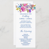 Hochzeitsprogramm für lila und rosa Blume Programm (Vorne/Hinten)