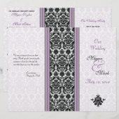 Hochzeitsprogramm für lila und schwarze Damasken (Vorne/Hinten)