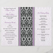 Hochzeitsprogramm für lila und schwarze Damasken (Rückseite)