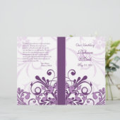 Hochzeitsprogramm für lila und weiße Abstrakte Blu (Stehend Vorderseite)