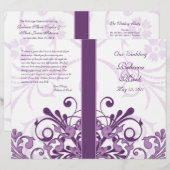 Hochzeitsprogramm für lila und weiße Abstrakte Blu (Vorne/Hinten)