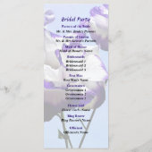 Hochzeitsprogramm für lila und weiße Lisianthus Programm (Rückseite)