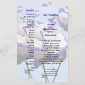 Hochzeitsprogramm für lila und weiße Lisianthus Programm (Vorne/Hinten)