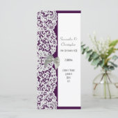 Hochzeitsprogramm für lila und weiße Spitzen Programm (Stehend Vorderseite)