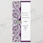 Hochzeitsprogramm für lila und weiße Spitzen Programm (Vorderseite)