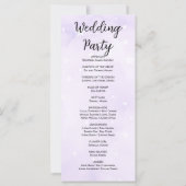 Hochzeitsprogramm für lila und weiße Sterne (Rückseite)