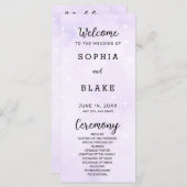 Hochzeitsprogramm für lila und weiße Sterne (Vorne/Hinten)