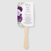 Hochzeitsprogramm für lila Wasserfarben Fächer (Vorderseite)