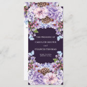 Hochzeitsprogramm für Lila Wasserfarben Programm (Vorne/Hinten)