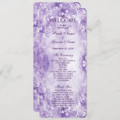 Hochzeitsprogramm für lila weiße Blume Programm (Vorne/Hinten)