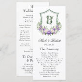 Hochzeitsprogramm für lila weißes Wappen Programm (Vorne/Hinten)