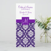 Hochzeitsprogramm für lila Weißmauer Programm (Stehend Vorderseite)