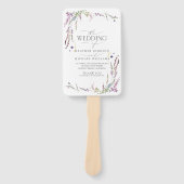 Hochzeitsprogramm für lila Wildblume Fächer (Vorderseite)