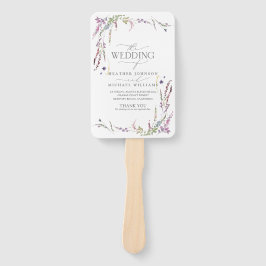 Hochzeitsprogramm für lila Wildblume Fächer