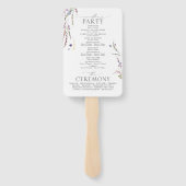 Hochzeitsprogramm für lila Wildblume Fächer (Rückseite)