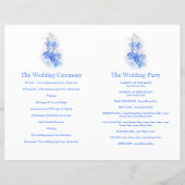 Hochzeitsprogramm für Lobelia-Blau-Aquarellen (Rückseite)