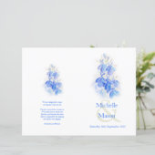 Hochzeitsprogramm für Lobelia-Blau-Aquarellen (Stehend Vorderseite)
