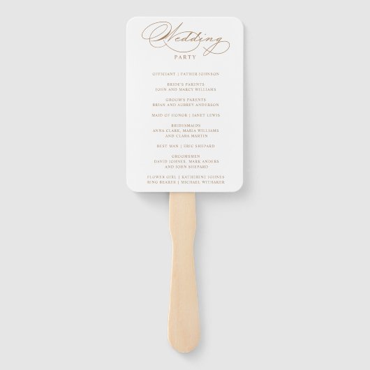 Hochzeitsprogramm für Luxuriöse Typografie Fächer (Rückseite)