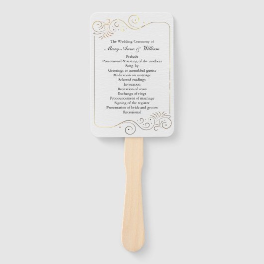 Hochzeitsprogramm für Luxus Fächer (Vorderseite)