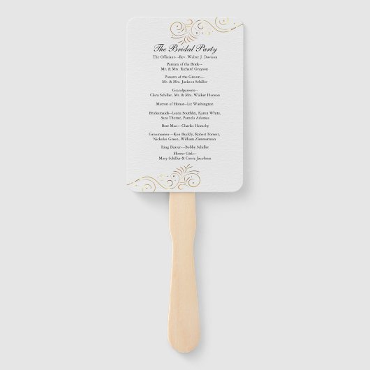 Hochzeitsprogramm für Luxus Fächer (Rückseite)