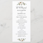 Hochzeitsprogramm für Magnolien und Rosa Programm (Vorderseite)