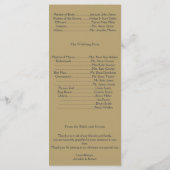 Hochzeitsprogramm für Marine und Gold Masquerade Programm (Rückseite)