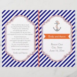 Hochzeitsprogramm für Marineblau, Korallenriffe