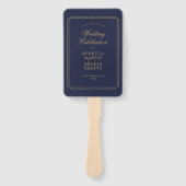 Hochzeitsprogramm für Marineblau und Gold-Chic Art Fächer (Vorderseite)