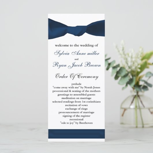 Hochzeitsprogramm für Marinebussen Programm (Stehend Vorderseite)