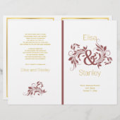 Hochzeitsprogramm für Marsala und Blätter (Vorne/Hinten)