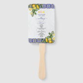 Hochzeitsprogramm für mediterrane Tile Lemon Fächer (Vorderseite)